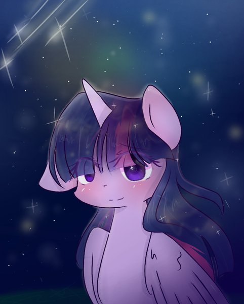 Size: 824x1026 | Tagged: safe, artist:windymils, derpibooru import, twilight sparkle, twilight sparkle (alicorn), alicorn, pony, cute, solo, stars