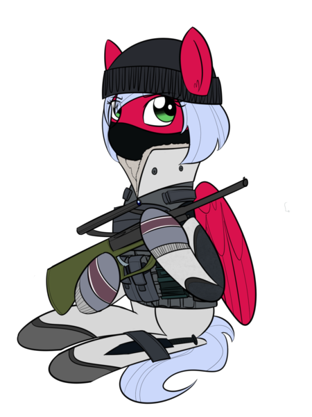 Size: 1200x1600 | Tagged: dead source, safe, artist:casualcolt, derpibooru import, oc, oc:melon frost, unofficial characters only, pony, clothes, combat, costume, female, frost (r6s), mare, outfit, rainbow six, rainbow six siege, simple background, solo, tactical pony, tacticute, transparent background