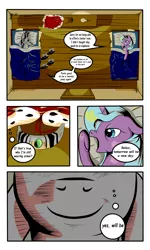 Size: 3000x5000 | Tagged: armor, artist:astroanimations, bed, comic, comic:celestia's yearning, derpibooru import, female, hopebra, idw, king sombra, male, radiant hope, reformed sombra, safe, shipping, smiling, straight