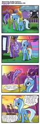 Size: 623x1920 | Tagged: safe, artist:pencils, derpibooru import, trixie, pony, unicorn, comic:fluttershy's anti-adventures, comic:trixie's anti-adventures, butt, cape, clothes, clothes line, clothespin, comic, dock, fishnets, hat, laundry, looking back, magic, open mouth, outdoors, plot, raised hoof, slice of life, solo, speech bubble, sunrise, talking to viewer, telekinesis, towel, tree, trixie's cape, trixie's hat, trixie's wagon, underhoof
