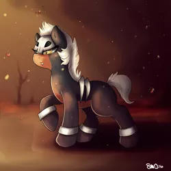 Size: 3000x3000 | Tagged: safe, artist:bean-sprouts, derpibooru import, ponified, houndour, pony, crossover, pokémon, solo