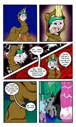 Size: 3000x5000 | Tagged: angry, artist:astroanimations, cave, celestibra, cloak, clothes, comic, comic:celestia's yearning, confusion, crying, derpibooru import, female, hopebra, idw, jealous, king sombra, male, neighagra falls, princess celestia, radiant hope, realization, reformed sombra, safe, shipping, straight, tears of pain