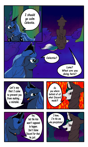 Size: 3000x5000 | Tagged: angry, artist:astroanimations, cloak, clothes, comic, comic:celestia's yearning, derpibooru import, princess celestia, princess luna, safe