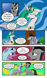 Size: 3000x5000 | Tagged: angry, artist:astroanimations, comic, comic:celestia's yearning, derpibooru import, female, hopebra, idw, king sombra, male, princess celestia, radiant hope, reformed sombra, safe, shipping, straight