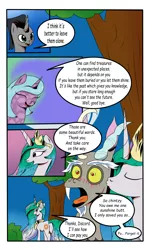 Size: 3000x5000 | Tagged: safe, artist:astroanimations, derpibooru import, idw, discord, king sombra, princess celestia, radiant hope, pony, comic:celestia's yearning, blushing, comic, dislestia, female, hopebra, kiss on the cheek, kissing, male, reformed sombra, shipping, straight