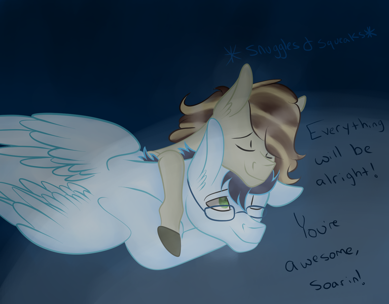 Size: 1662x1300 | Tagged: safe, artist:neonaarts, derpibooru import, soarin', oc, oc:penumbra glow, pony, cute, text