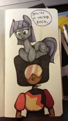 Size: 918x1632 | Tagged: artist:colouredteapot, crossover, derpibooru import, garnet, garnet (steven universe), maud pie, safe, steven universe, wrong cutie mark