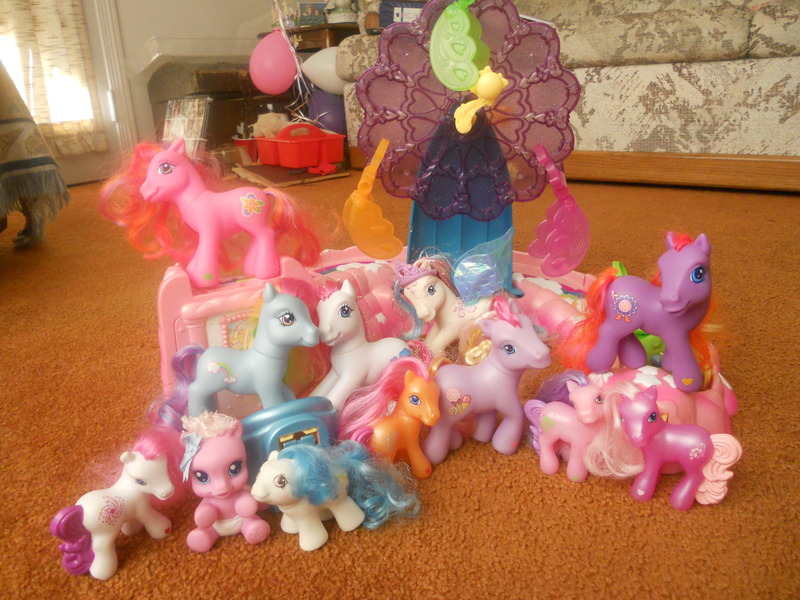 Size: 4000x3000 | Tagged: absurd resolution, artist:iloveyaoi84, blossomforth, collection, derpibooru import, ferris wheel, g1, g3, g3.5, irl, newborn cuties, photo, pinkie pie (g3), playset, rainbow dash (g3), safe, square crossover, star catcher, toy