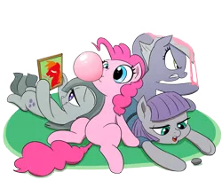 Size: 2481x2196 | Tagged: safe, artist:doublewbrothers, derpibooru import, big macintosh, boulder (pet), limestone pie, marble pie, maud pie, pinkie pie, earth pony, pony, bubblegum, eeyup, female, food, gum, heart, male, marblemac, picture, pie sisters, shipping, siblings, simple background, sisters, stallion, straight, transparent background, wavy mouth