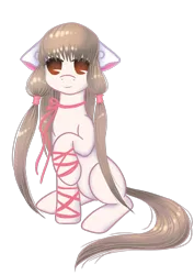 Size: 1280x1811 | Tagged: safe, artist:chimajra, derpibooru import, ponified, earth pony, pony, chi (chobits), chii, chobits, crossover, female, mare, simple background, sitting, solo, transparent background