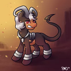 Size: 3000x3000 | Tagged: safe, artist:bean-sprouts, derpibooru import, ponified, houndoom, pony, crossover, pokémon, solo