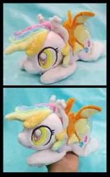 Size: 706x1131 | Tagged: safe, artist:appledew, derpibooru import, oc, oc:paper stars, unofficial characters only, bat pony, pony, amputee, beanie (plushie), cute, cute little fangs, fangs, irl, photo, plushie