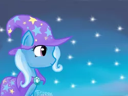 Size: 2048x1536 | Tagged: safe, artist:icyfire888, derpibooru import, trixie, pony, unicorn, cape, clothes, hat, solo, trixie's cape, trixie's hat