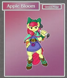 Size: 1688x1950 | Tagged: anthro, apple bloom, artist:brownie-bytes, crossover, cutie mark, derpibooru import, final fantasy, green mage, safe, solo, the cmc's cutie marks, unguligrade anthro
