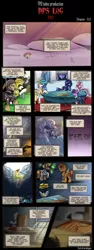 Size: 2040x5445 | Tagged: safe, artist:redheadfly, derpibooru import, princess cadance, princess celestia, princess luna, rainbow dash, silver spoon, soarin', sweetie belle, twilight sparkle, oc, changeling, pony, unicorn, comic:dps, absurd resolution, alicorn triarchy, alternate timeline, armor, bags under eyes, bits, cider, clothes, comic, crying, crystal war timeline, female, filly, helmet, mare, older, older silver spoon, older sweetie belle, royal guard, science, snow, tent, wonderbolts