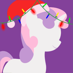Size: 795x800 | Tagged: safe, artist:arifproject, derpibooru import, edit, part of a set, sweetie belle, pony, unicorn, animated, arif's christmas pones, beautiful, blank flank, christmas, christmas lights, cute, derpibooru background pony icon, female, filly, foal, garland, gif, happy, hat, holiday, horn, lights, lineless, minimalist, modern art, santa hat, simple background, smiling, solo