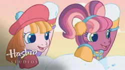 Size: 1920x1080 | Tagged: safe, derpibooru import, screencap, cheerilee (g3), toola roola, pony, twinkle wish adventure, g3.5, hasbro studios, snow, snowball