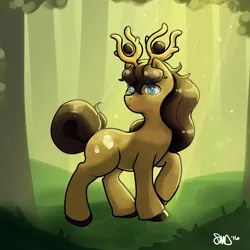 Size: 3000x3000 | Tagged: safe, artist:bean-sprouts, derpibooru import, ponified, pony, stantler, antlers, crossover, pokémon, solo