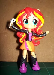 Size: 613x850 | Tagged: safe, derpibooru import, sunset shimmer, equestria girls, clothes, crossover, doll, equestria girls minis, irl, jojo's bizarre adventure, mask, neon genesis evangelion, phantom blood, photo, sachiel, skirt, toy