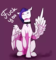 Size: 1024x1092 | Tagged: artist:maria-fly, derpibooru import, middle feather, middle finger, oc, oc:el'ka, safe, sassy, solo, unofficial characters only, vulgar, wing hands, wings