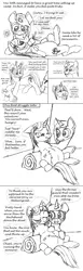 Size: 1768x5768 | Tagged: absurd resolution, artist:adlaz, bellyrubs, comic:snowy's adventure, cyoa, derpibooru import, oc, oc:chisel, oc:snowy, shipping, simple background, snuggling, stuffed, stuffing, suggestive, unofficial characters only