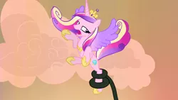 Size: 1920x1080 | Tagged: safe, derpibooru import, screencap, princess cadance, pony, tatzlwurm, three's a crowd, cloud, faic, i've seen enough hentai to know where this is going, solo