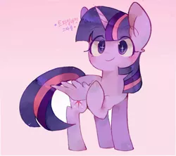 Size: 900x800 | Tagged: safe, artist:louderpony, derpibooru import, twilight sparkle, twilight sparkle (alicorn), alicorn, pony, cute, korean, raised hoof, solo, starry eyes, twiabetes, wingding eyes