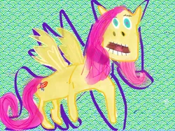 Size: 2048x1536 | Tagged: safe, artist:super trampoline, derpibooru import, oc, unofficial characters only, pegasus, pony, $1 commission, 1000 hours in ms paint, abstract background, commission, ms paint, pink mane, pink tail, solo