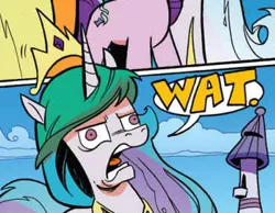 Size: 369x286 | Tagged: accord (arc), andy you magnificent bastard, artist:andypriceart, chaos theory (arc), cloud, derp, derpibooru import, faic, idw, in all disorder a secret order, part the second: in all chaos there is a cosmos, princess celestia, reaction image, safe, spoiler:comic, spoiler:comic49, wat