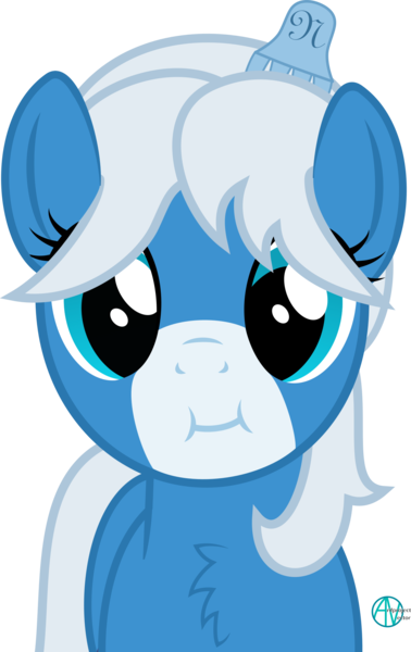 Size: 1406x2233 | Tagged: safe, artist:arifproject, derpibooru import, oc, oc:notification, ponified, unofficial characters only, earth pony, pony, derpibooru, :i, adorable face, arif's scrunchy pone, chest fluff, cute, derpibooru ponified, female, hair ornament, looking at you, mare, meta, ocbetes, simple background, smiling, solo, transparent background, vector