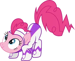 Size: 6001x4893 | Tagged: safe, artist:deratrox, derpibooru import, fili-second, pinkie pie, earth pony, pony, power ponies (episode), .svg available, absurd resolution, clothes, cute, diapinkes, face down ass up, power ponies, simple background, smiling, solo, transparent background, vector