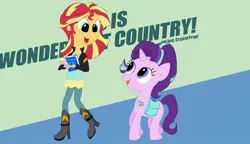 Size: 1268x731 | Tagged: safe, artist:newportmuse, derpibooru import, starlight glimmer, sunset shimmer, equestria girls, book, counterparts, side by side, twilight's counterparts, walking, wip