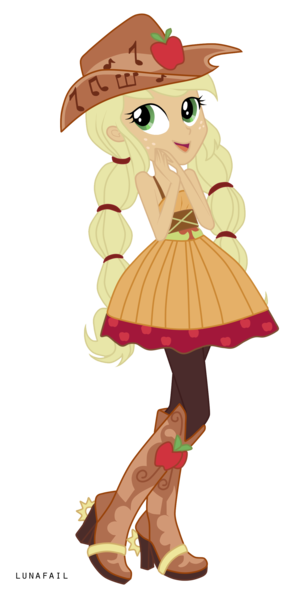 Size: 1243x2550 | Tagged: safe, artist:myumlamy, derpibooru import, applejack, equestria girls, friendship through the ages, rainbow rocks, '90s, boots, clothes, cowboy boots, cowboy hat, freckles, hat, open mouth, shoes, simple background, sleeveless, solo, transparent background, vector