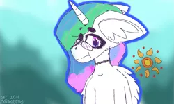 Size: 1523x912 | Tagged: 3ds, artist:itzdatag0ndray, butt, choker, colors! 3d, derpibooru import, glasses, princess celestia, safe, solo, sunbutt