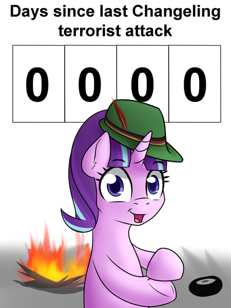 Size: 1500x2000 | Tagged: 8^y, artist:10art1, clapping, days since last changeling terrorist attack, derpibooru import, german, germany, politics, safe, solo, starlight glimmer, starlight says bravo, terrorism, too soon, we are going to hell