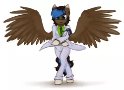 Size: 1280x937 | Tagged: safe, artist:marsminer, derpibooru import, oc, oc:playthrough, unofficial characters only, pony, clothes, jojo pose, jojo's bizarre adventure, looking at you, male, pose, serious, serious face, solo, spread wings, stallion, suit, wings, yoshikage kira