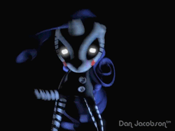 Size: 600x451 | Tagged: semi-grimdark, artist:danj16, derpibooru import, rarity, pony, 3d, animated, black background, crossover, five nights at freddy's, gif, marionette, rarionette, simple background, solo