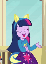 Size: 242x336 | Tagged: safe, derpibooru import, screencap, cloudy kicks, heath burns, teddy t. touchdown, tennis match, twilight sparkle, equestria girls, equestria girls (movie), animated, blinking, cafeteria, canterlot high, clothes, cutie mark clothes, eyes closed, gif, helping twilight win the crown, infinite loop, singing, skirt, sweater, table, wondercolts, wondercolts uniform