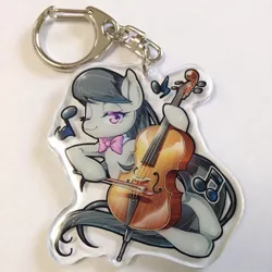 Size: 760x760 | Tagged: artist:mococo, bow (instrument), cello, cello bow, derpibooru import, keychain, musical instrument, octavia melody, safe, solo