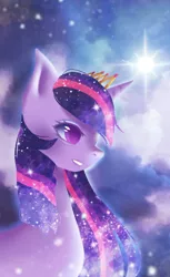 Size: 600x983 | Tagged: safe, artist:xvivido, derpibooru import, twilight sparkle, twilight sparkle (alicorn), alicorn, pony, ethereal mane, solo, starry mane, stars