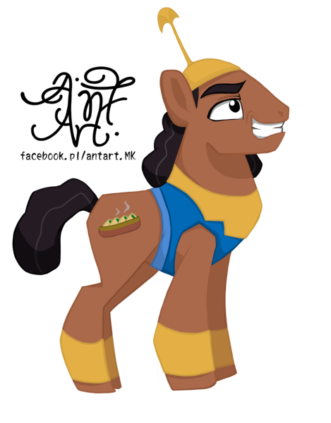 Size: 2797x3582 | Tagged: safe, artist:monikakryza, derpibooru import, ponified, pony, kronk, signature, simple background, solo, the emperor's new groove, transparent background