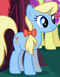 Size: 342x441 | Tagged: safe, derpibooru import, screencap, apple cider (character), earth pony, pony, friendship is magic, apple family member, bow, cropped, female, hair bow, mare, solo