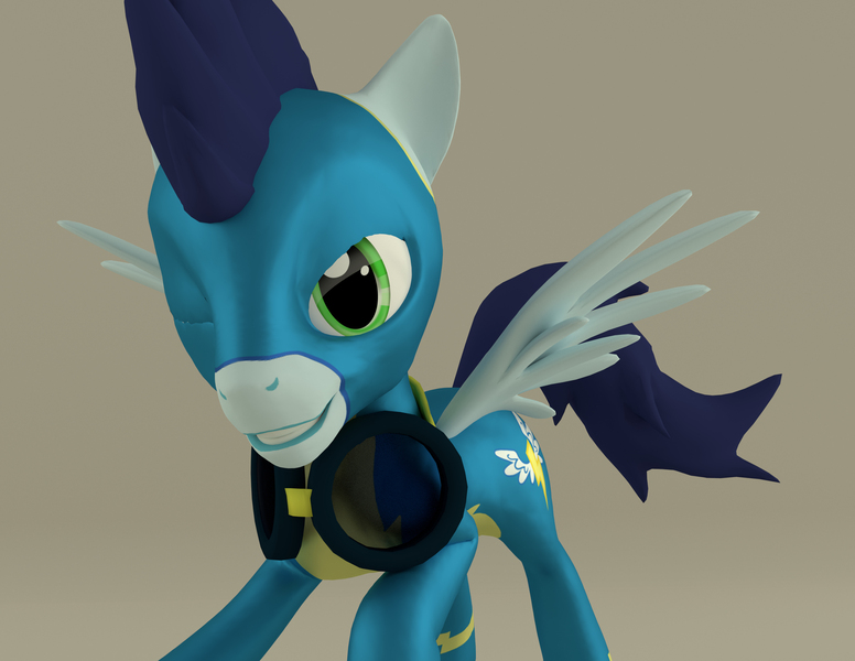 Size: 3300x2550 | Tagged: safe, artist:deloreandudetommy, derpibooru import, soarin', pony, series:ddt stallions calendar 2017, 3d, blender, clothes, latex, one eye closed, solo, uniform, wink, wonderbolts uniform