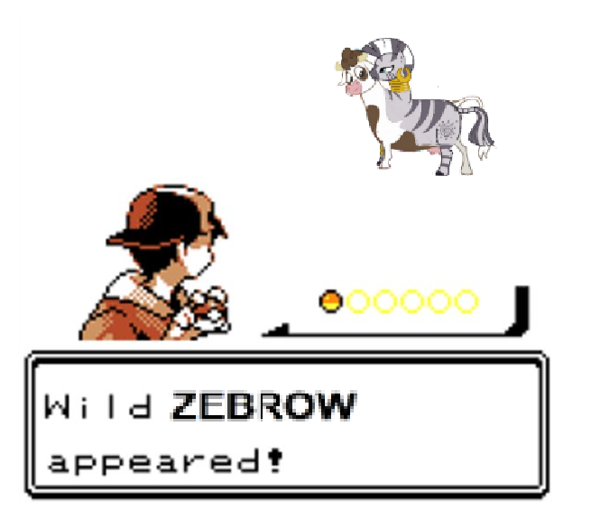 Size: 655x575 | Tagged: conjoined, cow, daisy jo, derpibooru import, forced meme, multiple heads, pokémon, safe, trainer gold, two heads, udder, wat, what has science done, zebra, zebrow, zecora