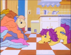 Size: 704x544 | Tagged: safe, derpibooru import, screencap, bon bon (g1), pony, my little pony tales, too sick to notice, animated, behaving like a cat, butt, butt shake, female, g1, gif, invisible stallion, mare, plot, rusty