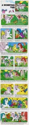Size: 574x2439 | Tagged: atomizer, a worrying time, bird, birthday, butterfly, cherries jubilee, coma, comic, comic:my little pony (g1), cotton candy (g1), counting, derpibooru import, firefly, g1, garden, green man, herbal, horn, it's a trap, lost count, majesty, nurse, party, pit, posey, princess of herbs, recovery, safe, sleeping, tail, tail pull, that pony sure does love herbs, twirled her magic horn, witch