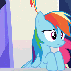Size: 500x500 | Tagged: safe, derpibooru import, screencap, pinkie pie, rainbow dash, pony, 28 pranks later, :<, animated, blinking, cropped, cute, dashabetes, friendship throne, frown, gif, gritted teeth, juxtaposition bait, looking at you, meme, multi image animation, open mouth, raised hoof, shocked, solo focus, surprised, wide eyes