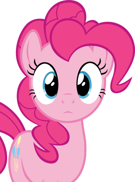 Size: 1350x1823 | Tagged: safe, artist:badumsquish, derpibooru import, pinkie pie, 28 pranks later, :<, cute, diapinkes, female, looking at you, shocked, simple background, solo, surprised, transparent, transparent background, vector, wide eyes
