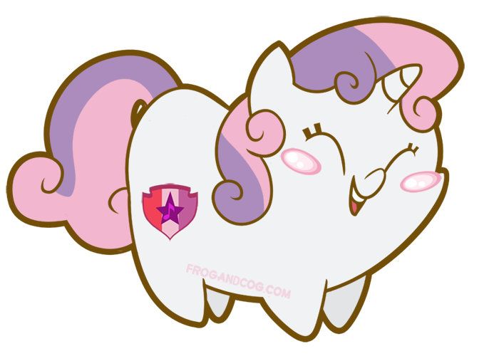 Size: 700x500 | Tagged: artist:coggler, artist:frog&cog, artist:gopherfrog, blushing, chubbie, cute, cutie mark, derpibooru import, diasweetes, eyes closed, safe, simple background, smiling, solo, sweetie belle, the cmc's cutie marks, transparent background