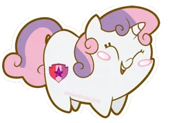 Size: 700x500 | Tagged: artist:coggler, artist:frog&cog, artist:gopherfrog, blushing, chubbie, cute, cutie mark, derpibooru import, diasweetes, eyes closed, safe, simple background, smiling, solo, sweetie belle, the cmc's cutie marks, transparent background